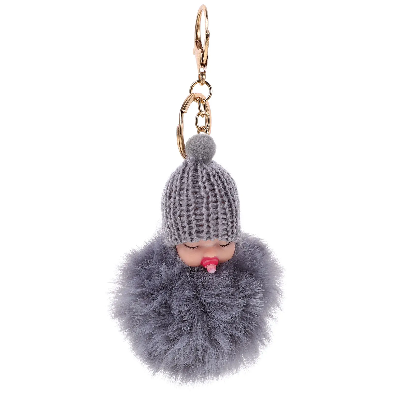 

Pom Pom Keychain Sleeping Ball Pendant with Vivid Colors for Keys Bags Backpacks Car Key Chain Accessories Pompom Keychain