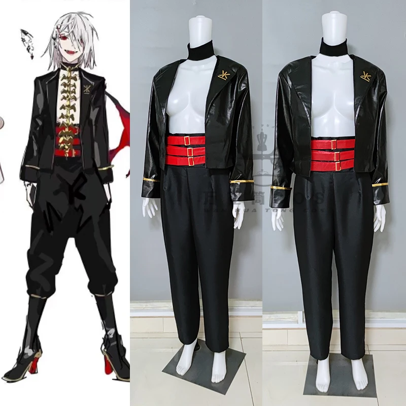 COS-HoHo Anime Vtuber Nijisanji Kuzuha Bloody Groovy Game Suit Handsome Uniform Cosplay Costume Halloween Party Role Play Outfit