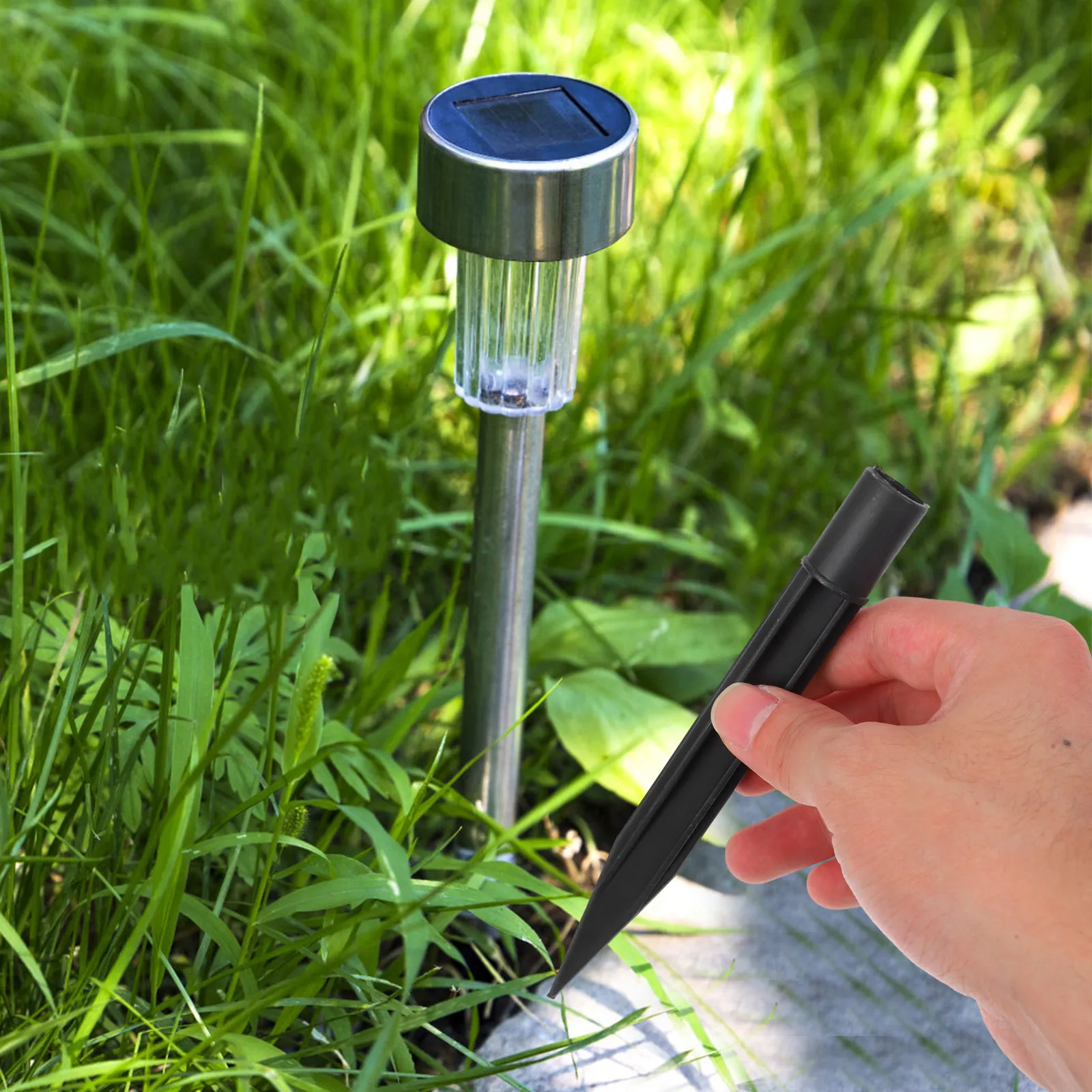 

10 шт. пластиковых колышков-штырей для газонных светильников, прочные наземные крепления для уличных солнечных фонарей и декоративного освещения сада