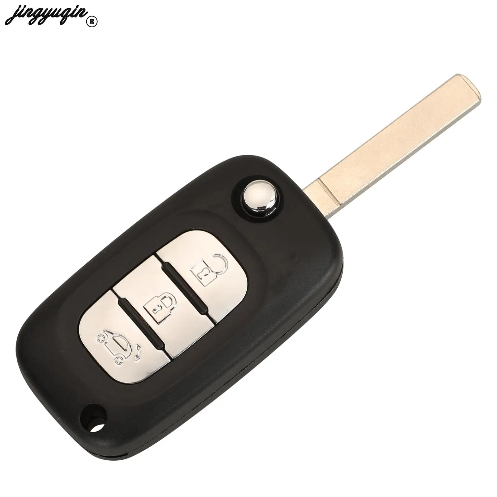 Jingyuqin 3/4 Nút Benz Smart Fortwo 453 Forfour 2015 2016 2017 Flip Remote Xe Chìa Khóa Vỏ Fob Uncut lưỡi Dao Thay Thế