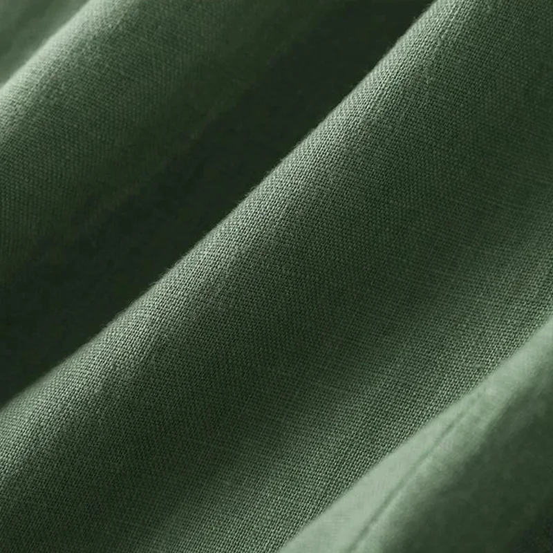 Mode Volle Länge Casual Hosen für Frauen Baumwolle Leinen Breite Bein Hosen Solide Sommer Hosen Weibliche Lose Hohe Taille Gerade Hosen – Detail 10