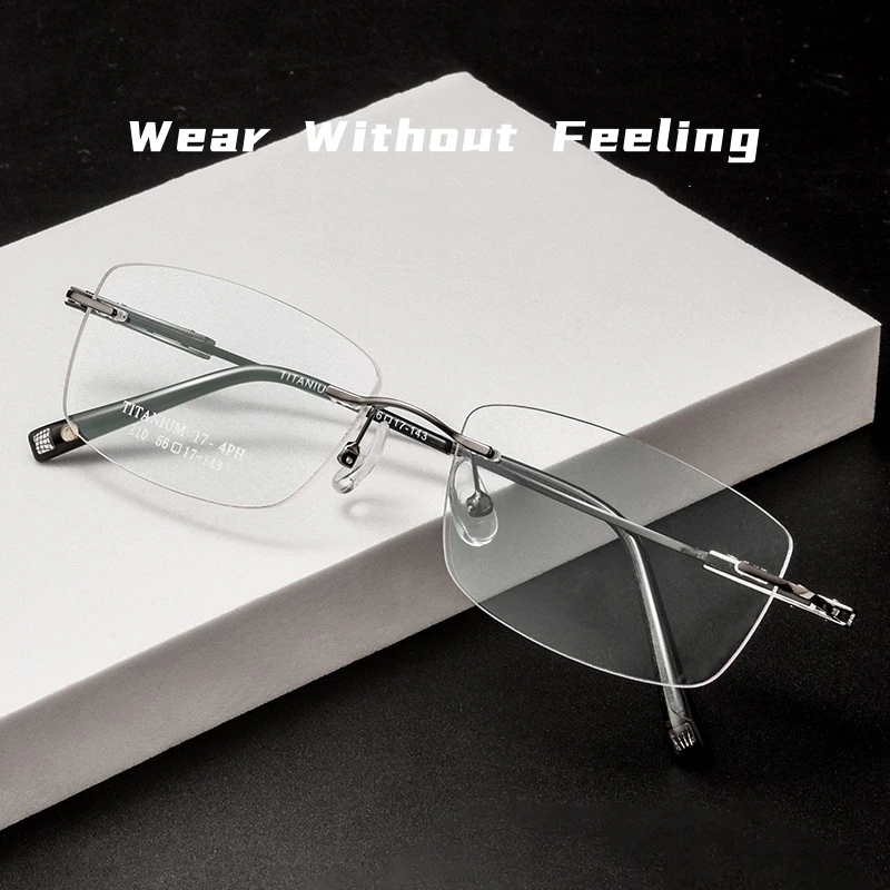 OLLYMURS, gafas de acetato flexibles Retro a la moda, gafas graduadas ópticas de titanio puro ultraligeras sin montura, montura para hombres Z10WK