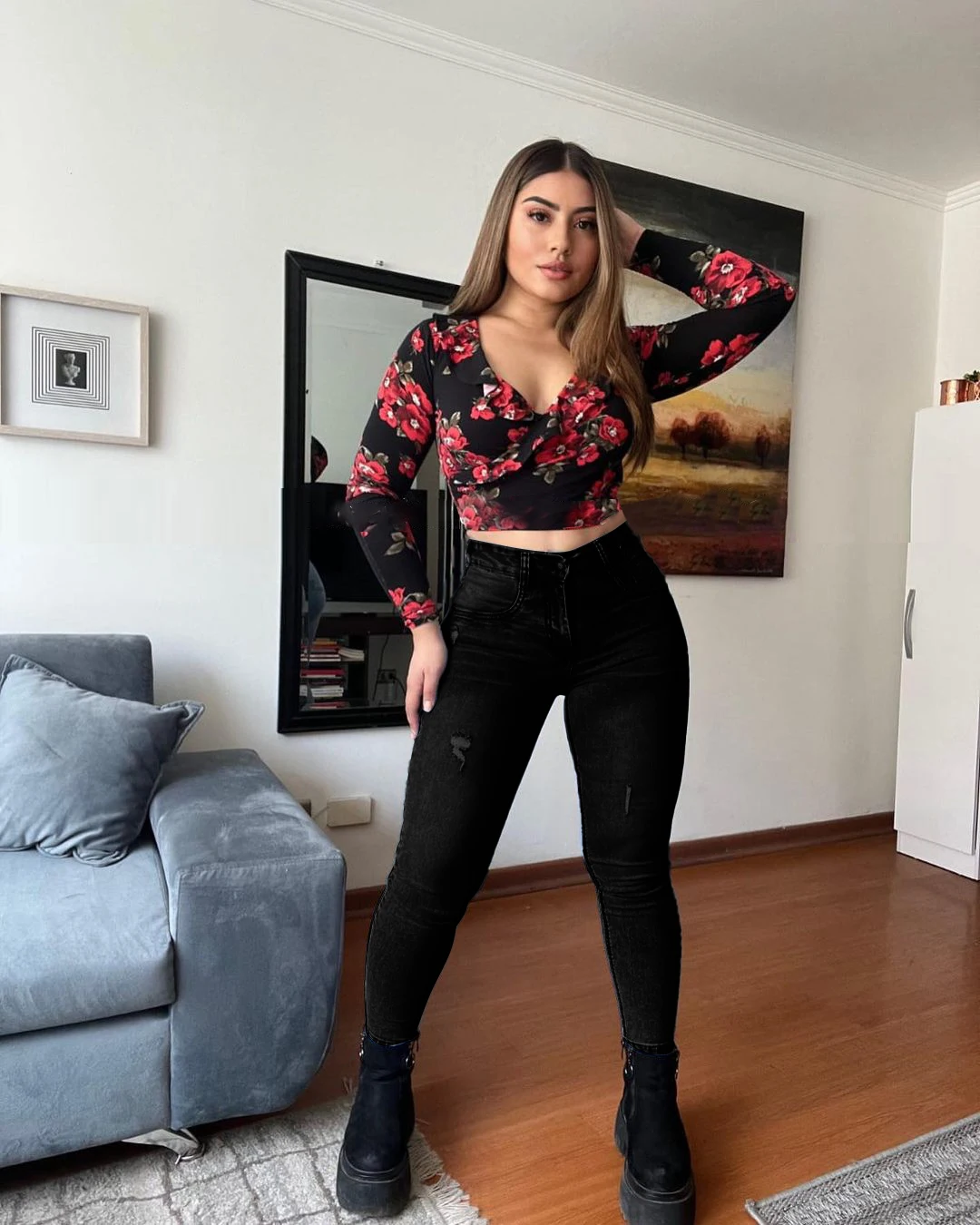 

2024 High quality Women Pants High Waist Stretch Pencil Jeans High Waist Skinny Slim Large Full Length Distressed Trousers
