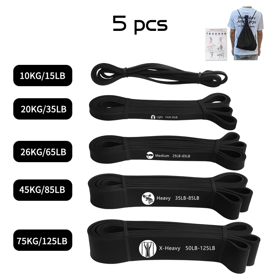Workout Pilates Latex Weerstandsband Sport Fitness Oefening Elastiek Heavy Duty Sterkte Pull Up Crossfit Gymapparatuur