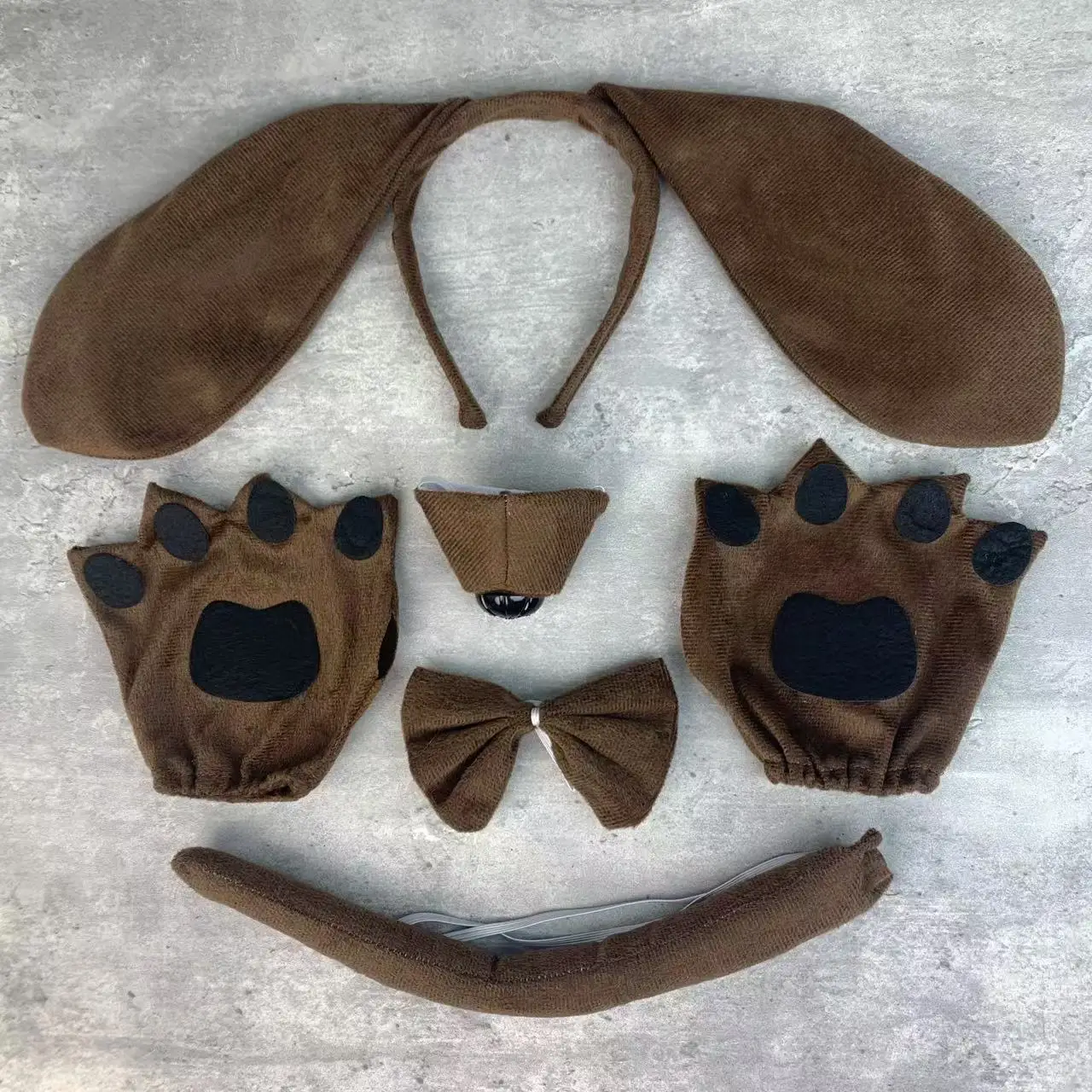 Dachshund Dog Ears Headband Halloween Party Costume Prop Carnival Performance Decorative Hair Hoop Soft Fabric Item