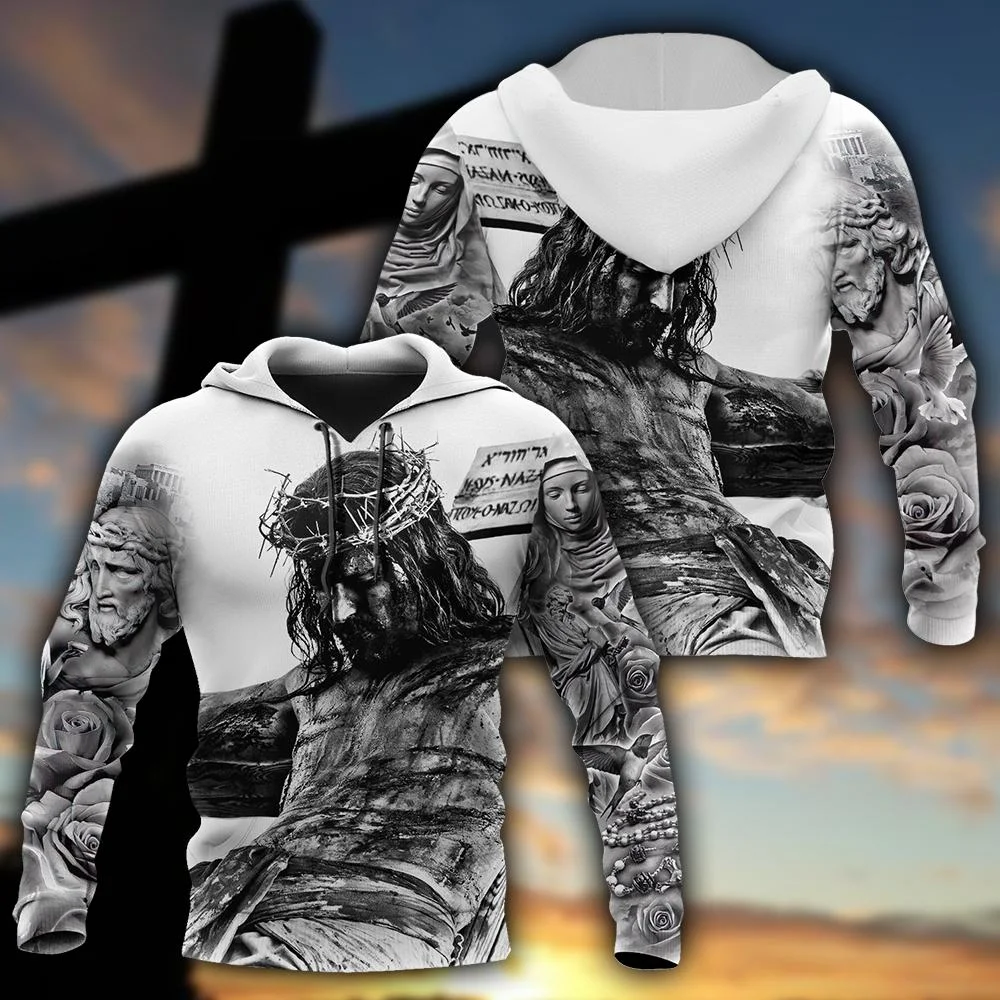 Men's Hoodie Jesus Cross God 3D Print Spring and Autumn Casual Pullover Long Sleeve for Men High-quality 2024 Fashion Low Price