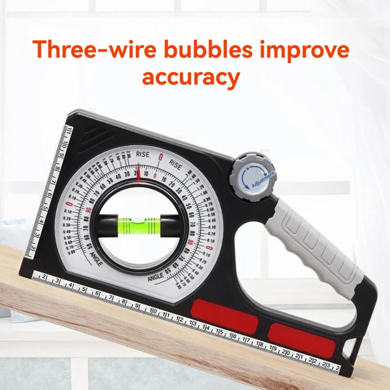 Portable Mechanical Angle Slope Measuring Instrument Magnetic Level Bubble Inclinometer Protractor Slope Ruler Level