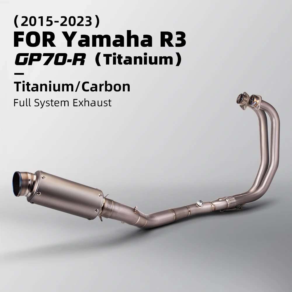 Titanium alloy Full Exhaust System pipe middle pipe slip on for YZF MT03 R25 R3 2015 -2024 With Muffler