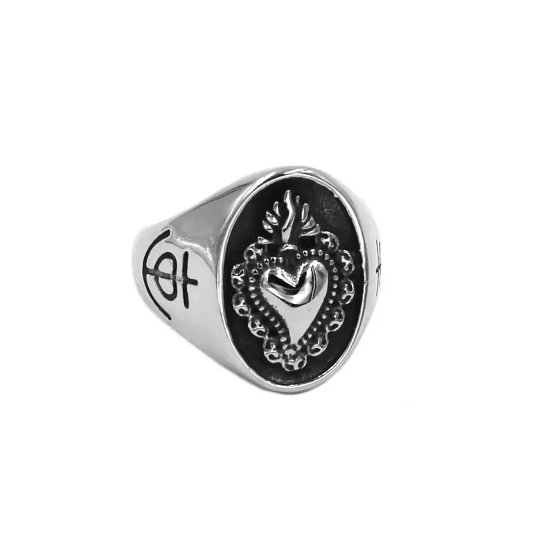 Fashion Crown Heart Ring Stainless Steel Jewelry Celtic Knot Motor Biker Symbol Wedding Ring for Women Girls Wholesale 773B
