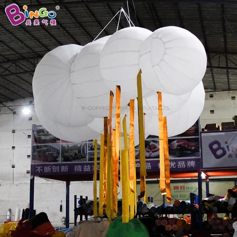 Hot Sale 3x2.2x2M Inflatable Cloud Model With LED Lighting Inflatable Ceiling Hanging Cloud Balloon Display For Sale-Toys