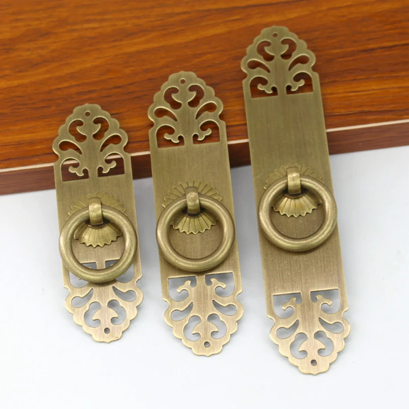 Antique Brass Cabinet Handles Chinese Style Furniture Handle Drawer Knobs Wardrobe Door Pulls Furniture Hardware