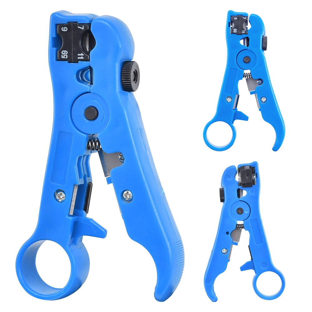 CCTV Camera Installation Tool Set Compression Pliers for F/BNC/RCA Connector RG-58/59/62/6(3C/4C/5C) Type Cable Stripper Kit