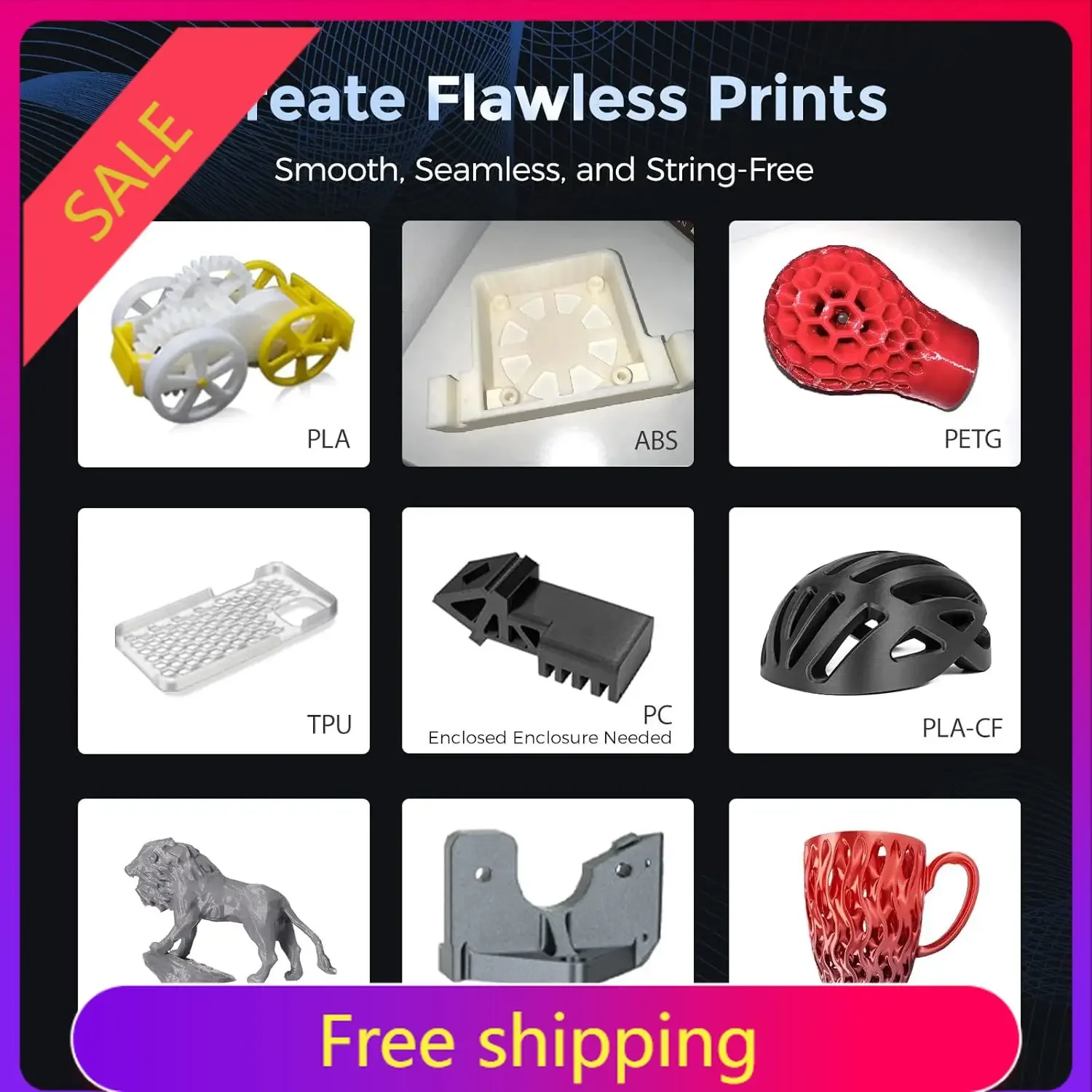 Adventurer 5M 3D Printer with Fully Auto Leveling, Max 600mm/s High Speed Printing, 280°C Direct Extruder with 3S Detachable Noz