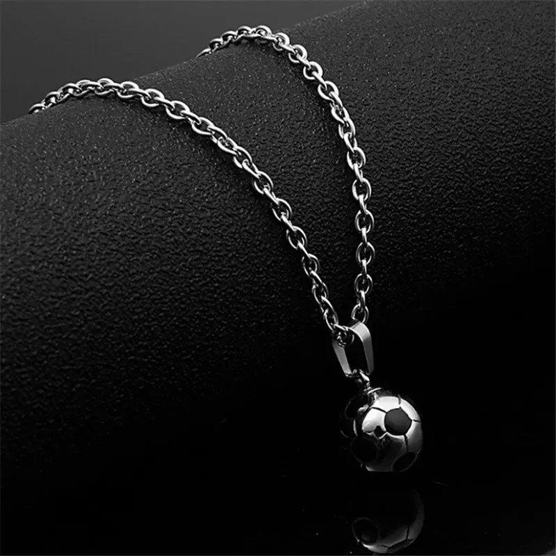 Fashion Pendant Necklaces Trendy Football Link Chain Soccer Charm Necklace Pendant Gold Color Sport Ball Jewelry Men Boy Gift