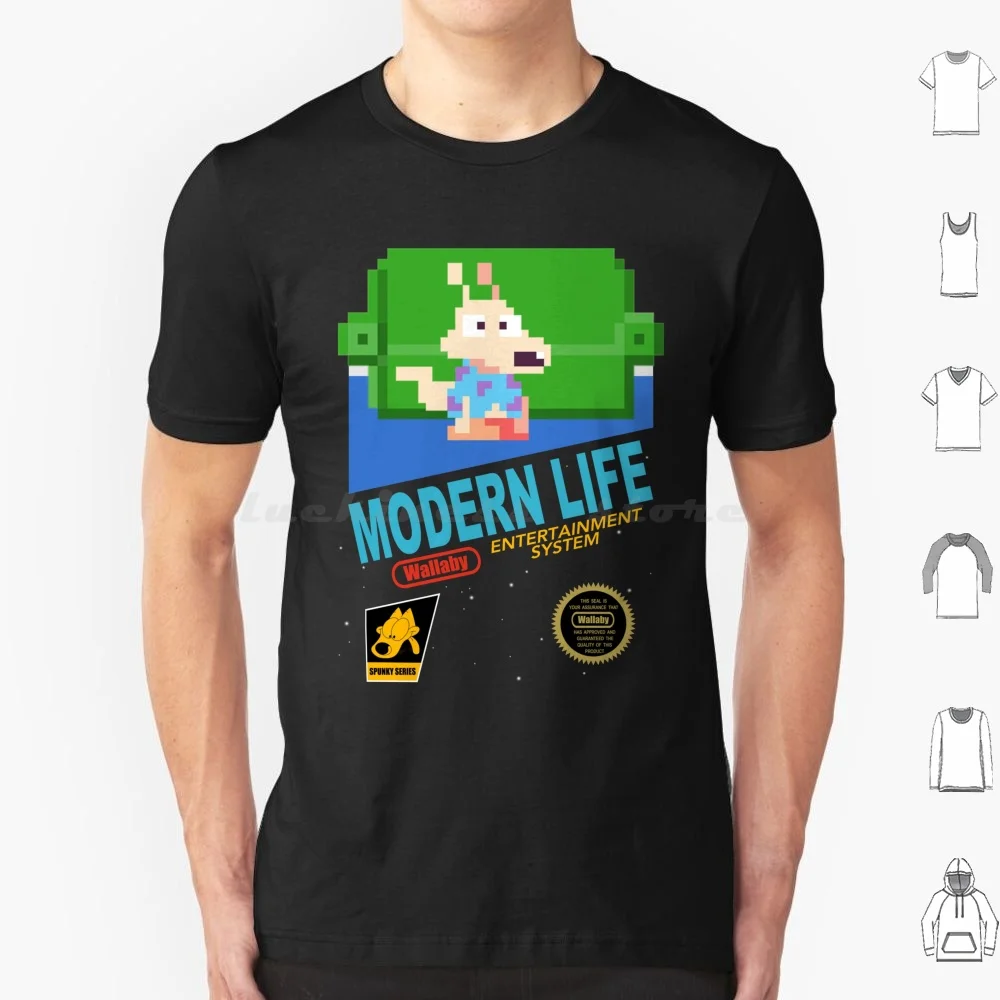 Modern Life T Shirt 6xl Cotton Cool Tee Gaming Retro Video Games Box Art Pop Culture 90s Rocks Modern Life Mashup Crossover