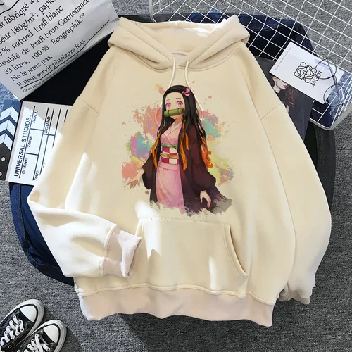Imagen 2 del producto Nueva sudadera Kimetsu No Yaiba Manga Demon Slayer sudaderas con capucha Harajuku Anime japonés Kawaii Sudadera con capucha dibujos animados Tanjiro Kamado Nezuko