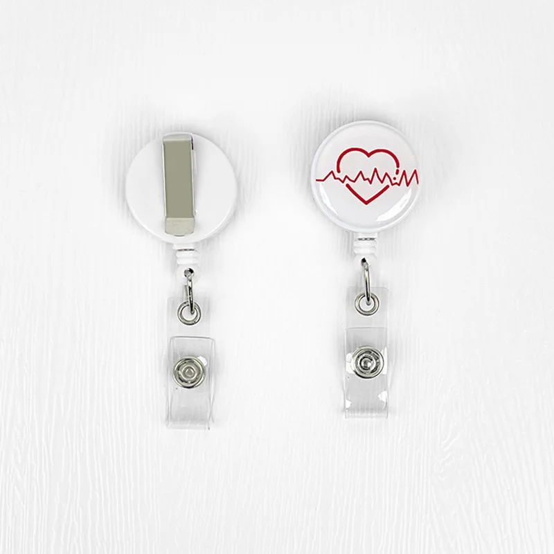 Cute Retractable Name Badge Reel ID Tag Holder for Medical Workers Doctor Nurse Dentist Office Supplies