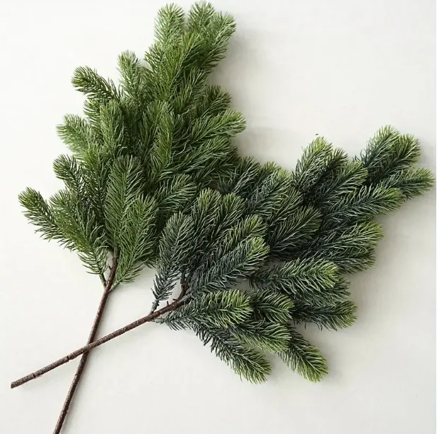 

5 шт., искусственные сосновые ветки, сделай сам, Рождественский декор, гирлянда из ротанга, домашнее свадебное украшение, искусственные зеленые растения, ветки сосновых игл