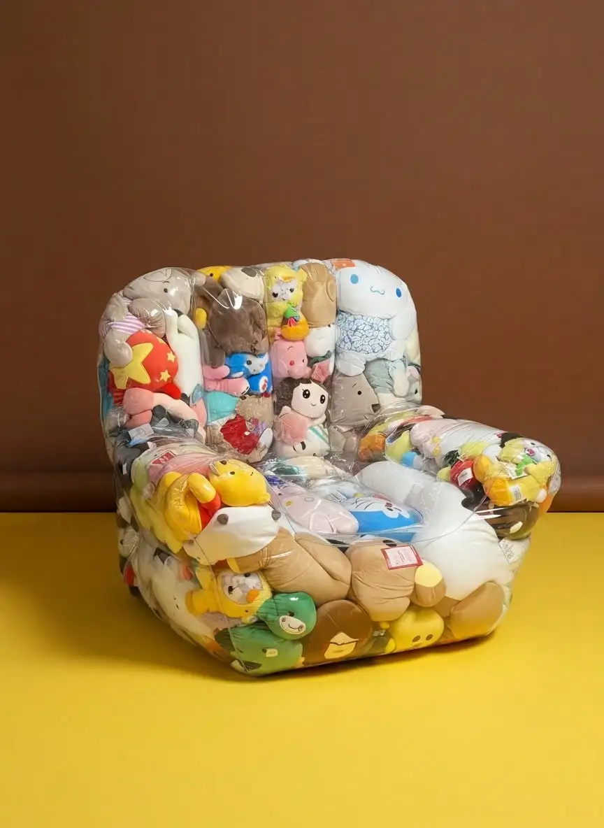 

Joivida 100×90cm Transparent PVC Sofa Storage Seat, Double-Zipper, Durable, Easy-Clean Toy/Home Organizer