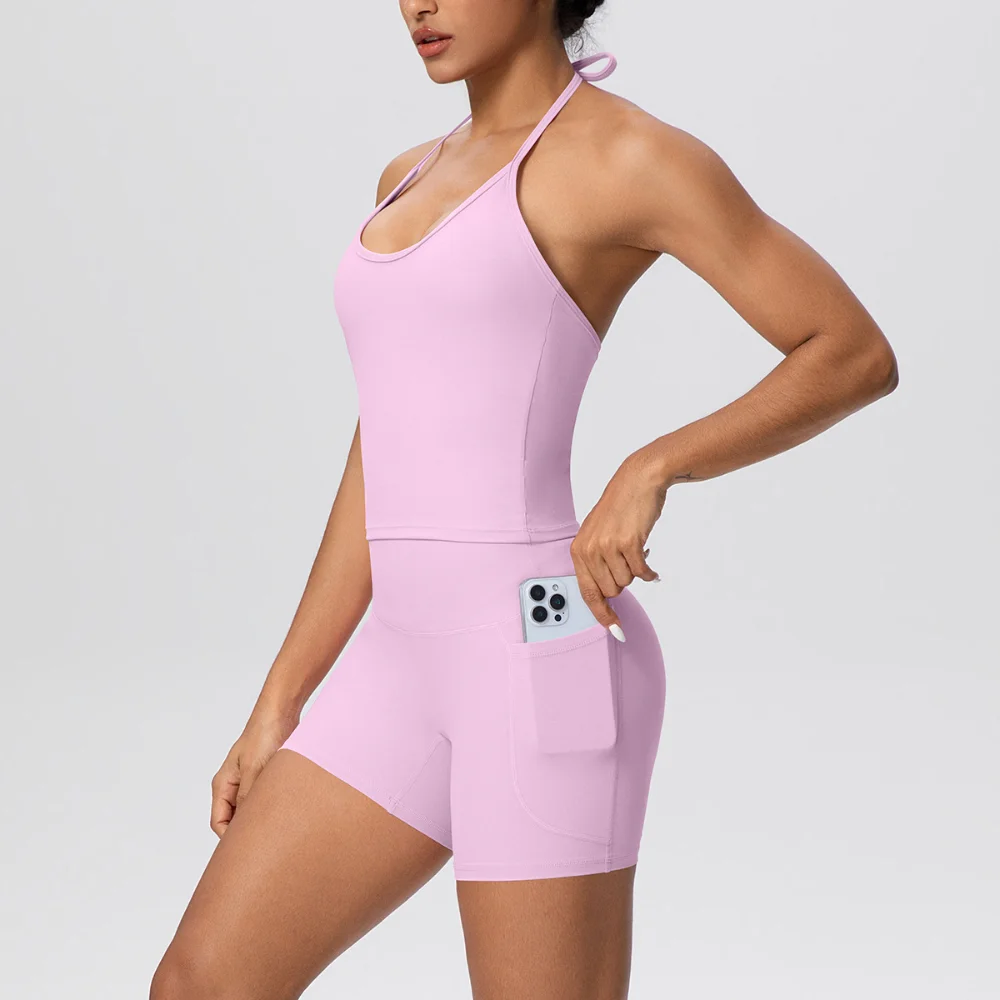 

Women's Gym Set 2 PCS Sports Set Yoga Bra Underwear Workout Clothing Fitness Leggings Tight Training Shorts Yoga Suit Sportswear