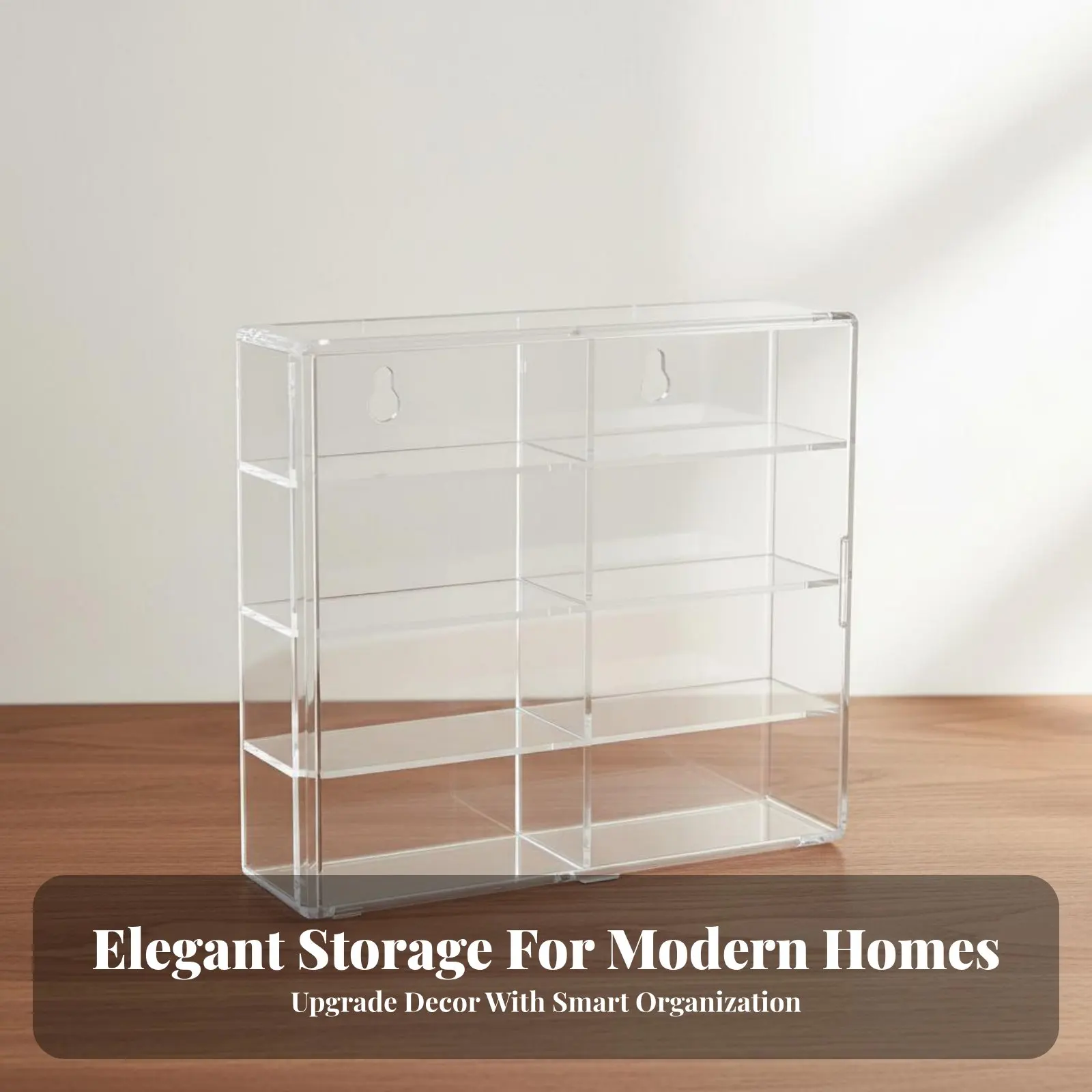 

8 Compartment Storage Box Debris Proof 8 Compartment Car Storage Organizer Stackable Model Car Display Clear Plastic Collector