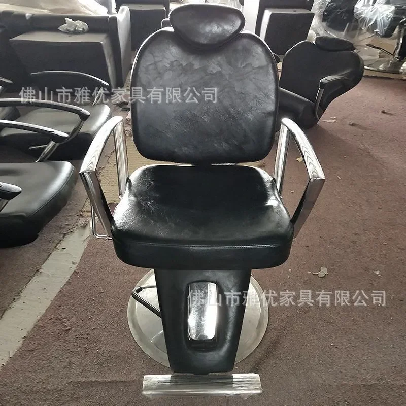 Foreign trade retro barber chair barber shop hair salon special lift down hair chair simple hair cutting perm and dyeing seat