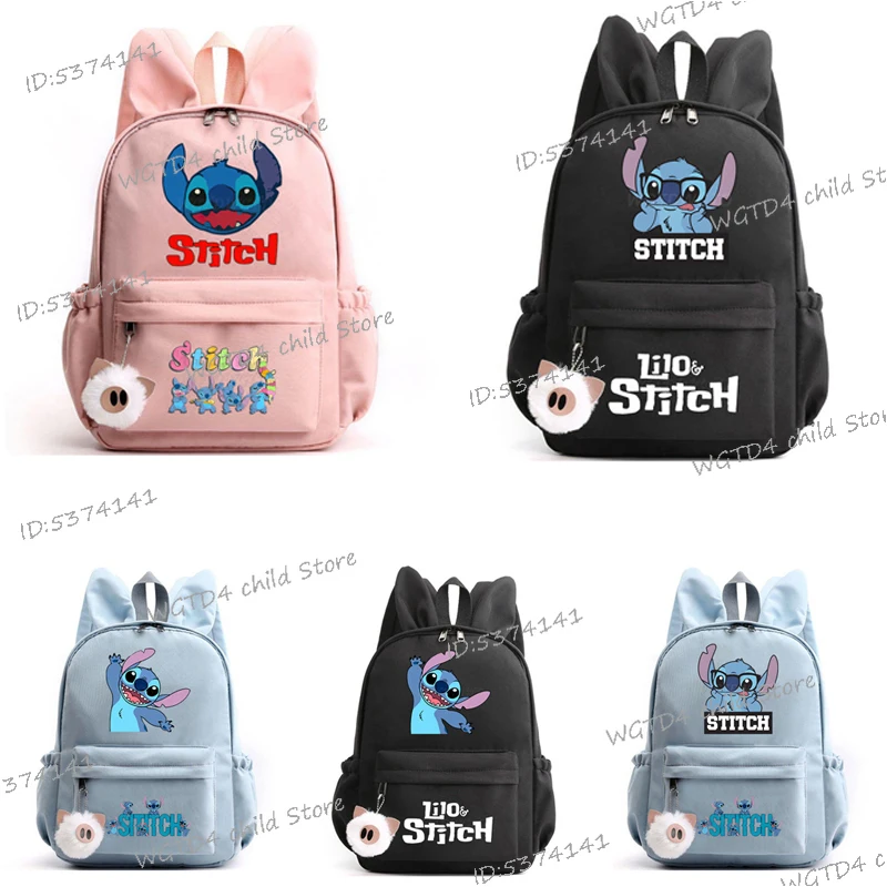 

Multi-function Students Backpack Lilo Stitch Cartoon Print Fashion Casual Schoolbag Cute Stitch Backpack for Girl Boy Rucksack