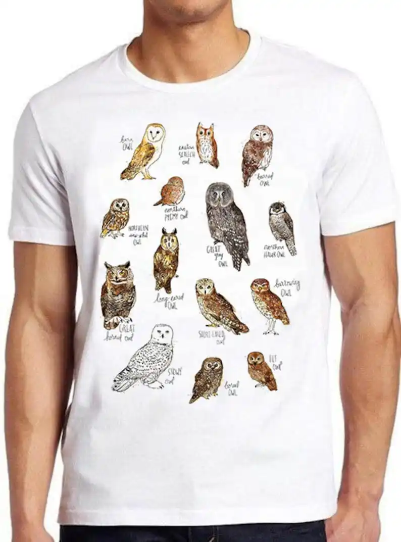 

Owls Birds Nature Meme Gift Tee Gamer Cult Movie Music T Shirt 658