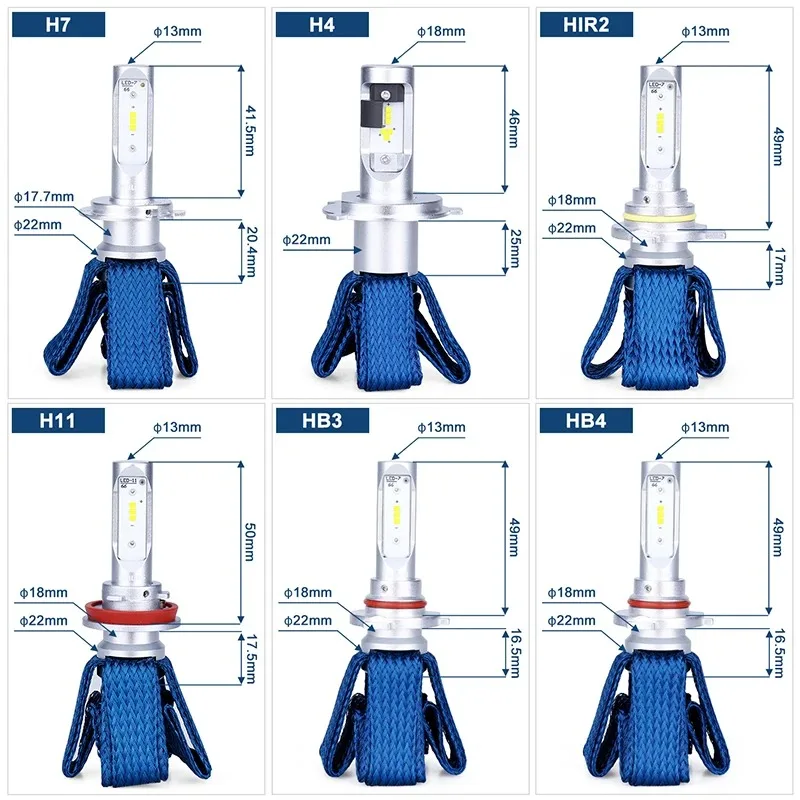 Philips Ultinon Essential LED Light H4 H7 HB3 HB4 H8 H11 H16 6000K White Lamp LED HIR2 9012 9005 9006 Auto Headlight,1Pair