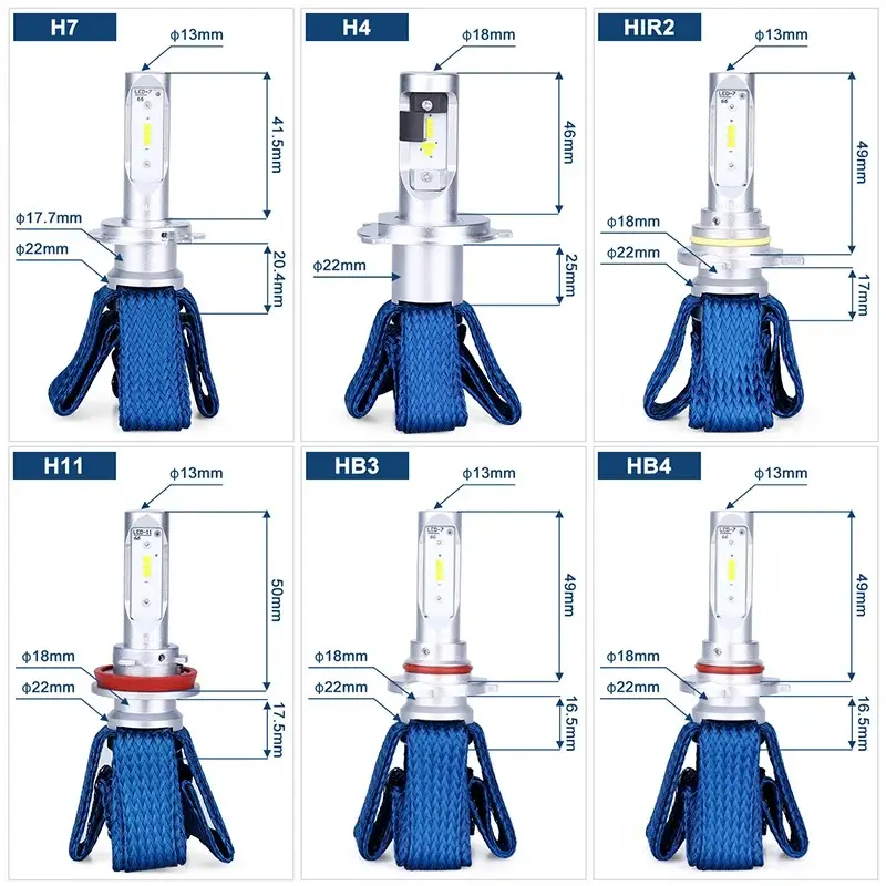 Philips Ultinon Essential LED Light H4 H7 HB3 HB4 H8 H11 H16 6000K White Lamp LED HIR2 9012 9005 9006 Auto Headlight,1Pair - 2