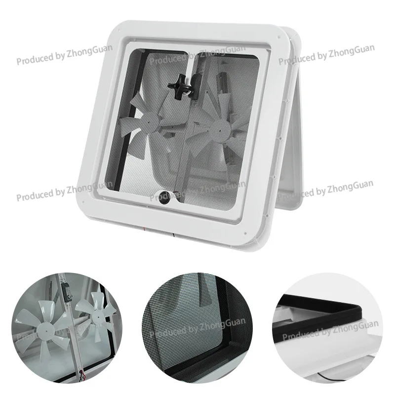 RV Trailer Ventilation Cover Base with Motor, RV Vent Outlet, Trailer Camper Van Exhaust Fan, Ventilation Fan