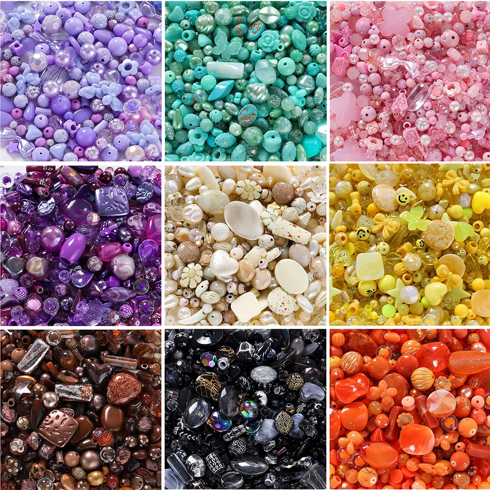 1Pcs/20g Mixed Blind Box Multi-color Mixed Color Acrylic Loose Beads Mobile Phone Chain Beads DIY Jewelry Materials Wholesale