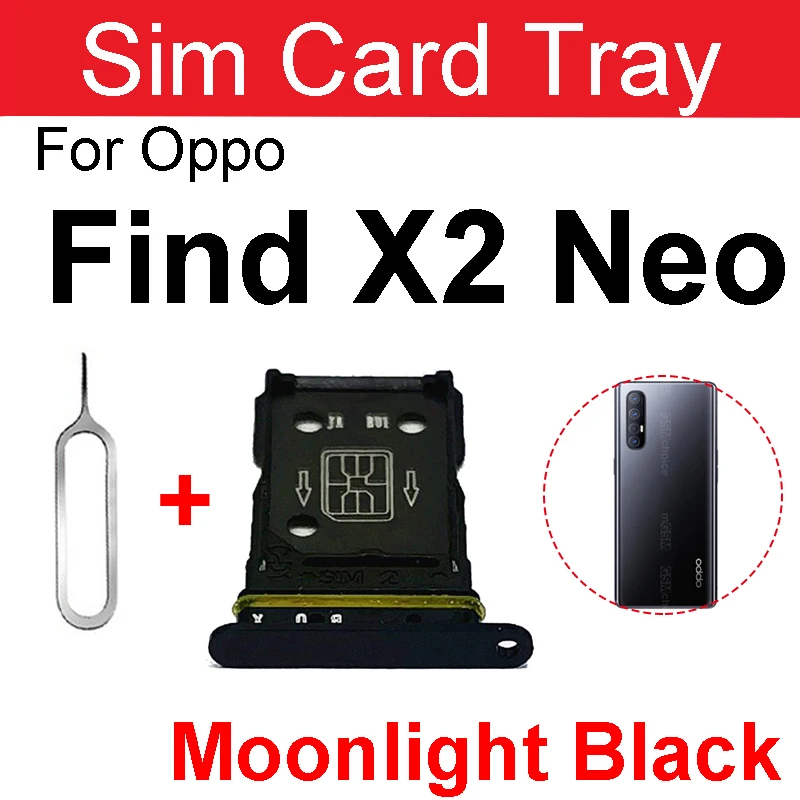 SIM Card Tray For OPPO Find X2 Neo X3 Neo Sim Card Slot Holder   Card Reader Adapter Replacement Parts