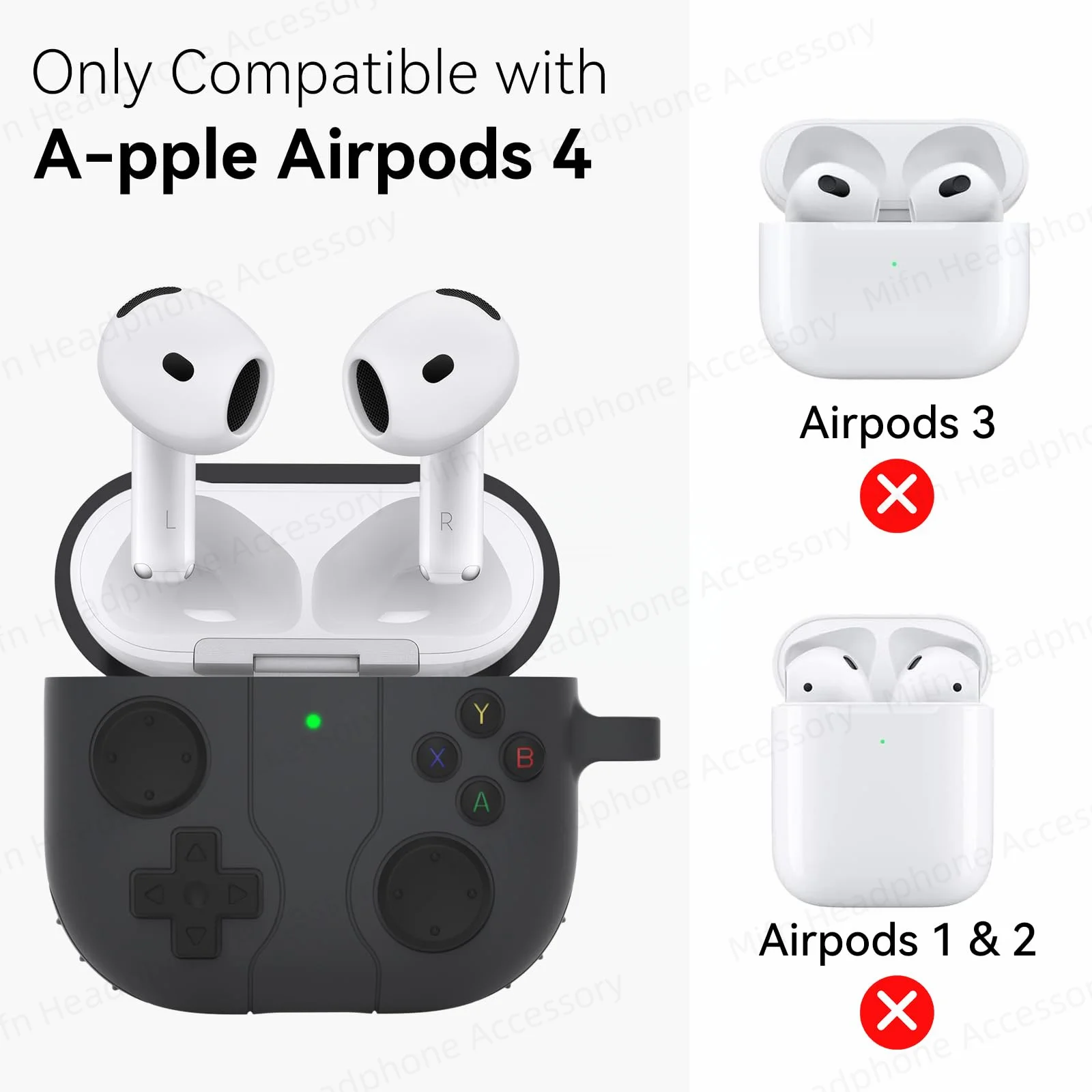 Voor AirPods 4e Generatie Case 2024 Zachte Siliconen Schokbestendige Beschermhoes Voor AirPods 4 met Actieve Ruisonderdrukking Cover