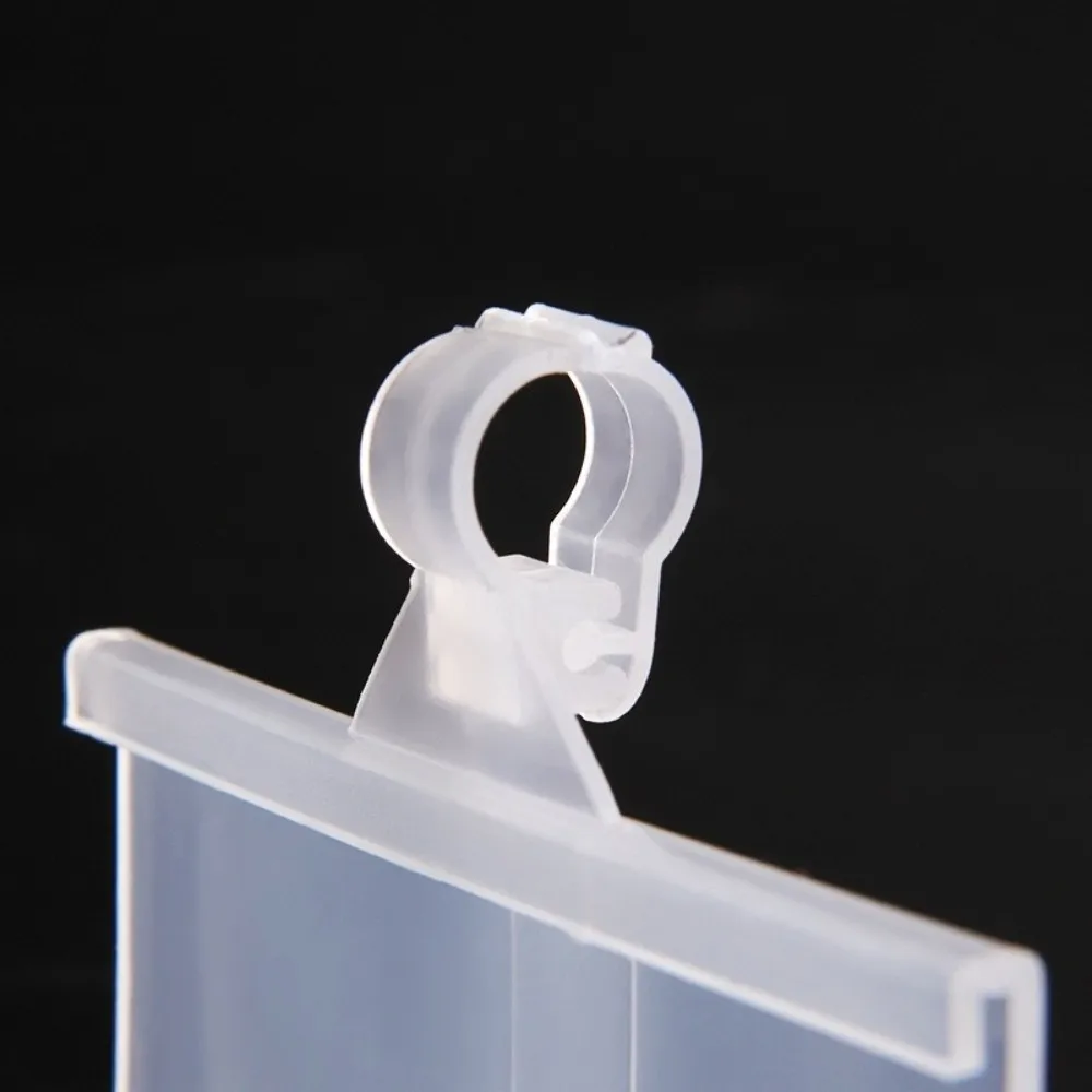 10Pcs Practical Plastic Price Tag Holder Translucent Snapon Lockon Label Holder Hanging Sign Card Holder Retail Store Display
