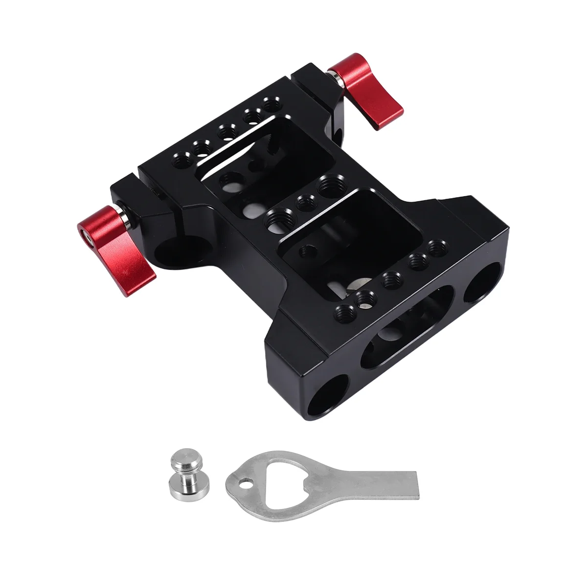 Multifunction Camera Base Plate with 15Mm Rod Rail Clamp for Dslr Camera Shoulder Rig Support