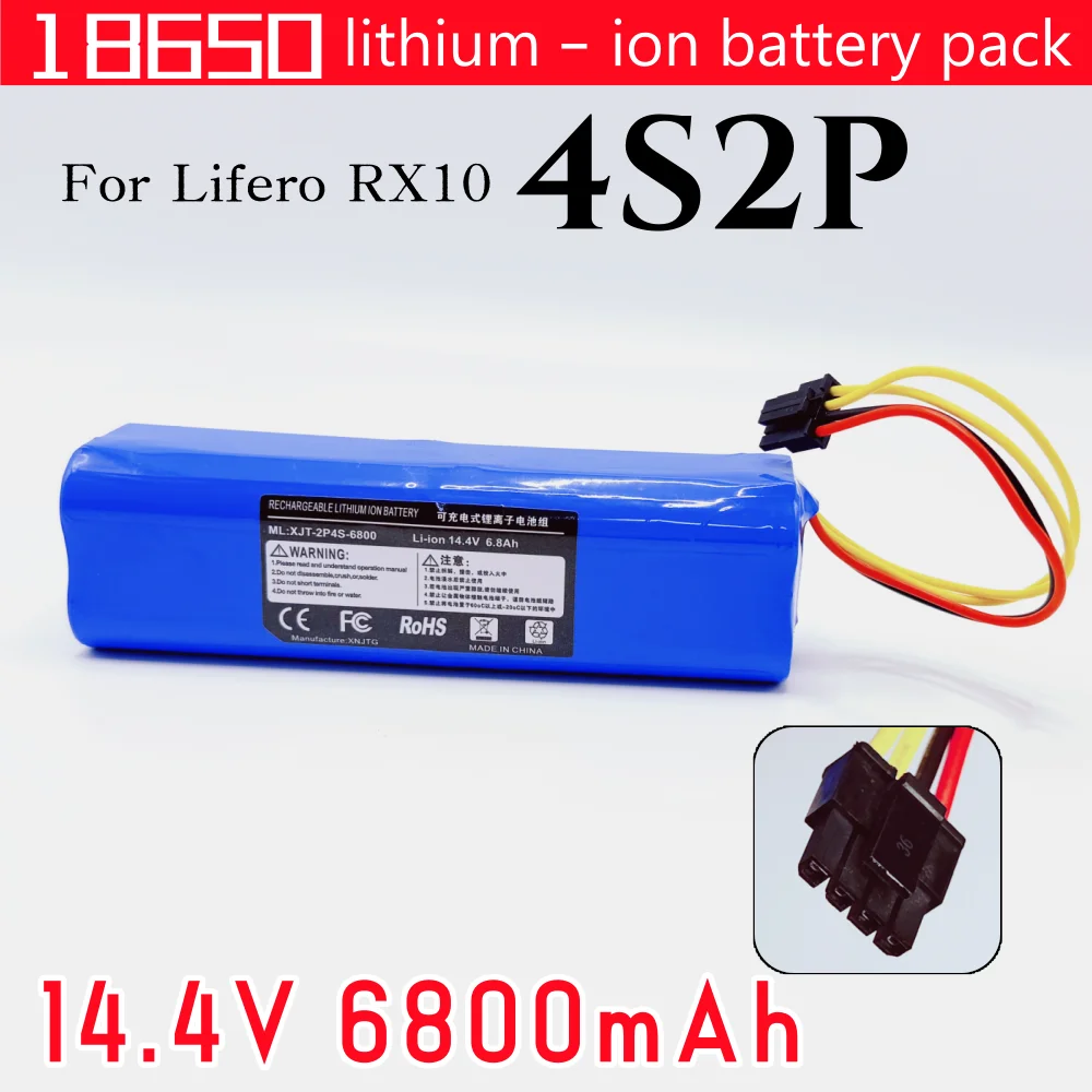 

14.4V 6800mAh Li-ion Battery For Eufy Robovac L70 Hybrid T2190 T2190G21 Part Number INR18650 4S2P Vacuum Cleaner