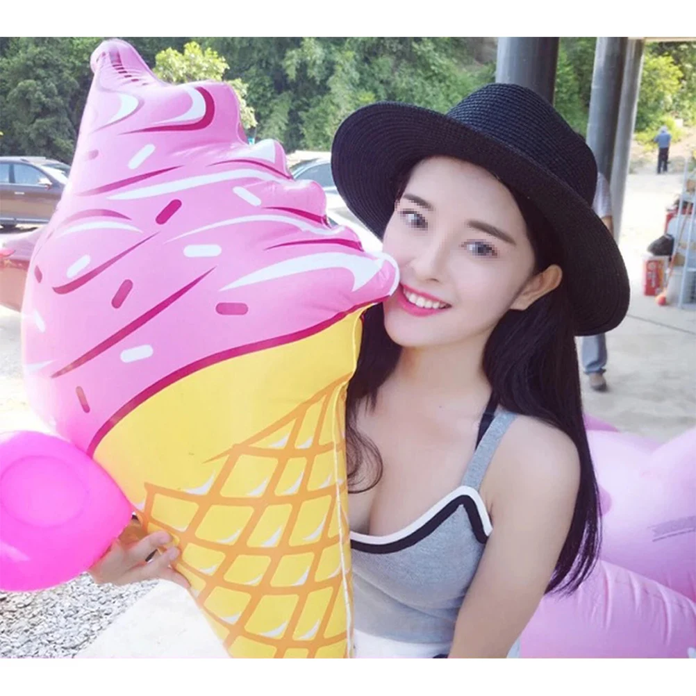 

Inflatable Ice Cream Cones Swimming Toys Kids Pool Pink Child Floats PVC Anti Deflation Pool Floats Birthday Decorations