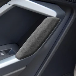 Suede Car Interior Door Handle Sticker Cover for AUDI Q3 2019 2020 2021 2022 2023 Styling Black Red