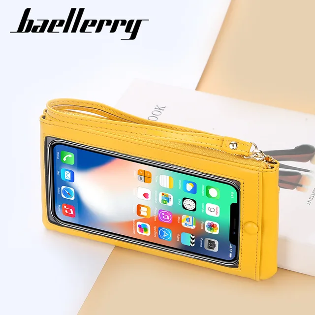 Kobiety długie portfele Zipper Touch Screen najwyższej jakości uchwyt na telefon klasyczna torebka damska portfel dla dziewczynki