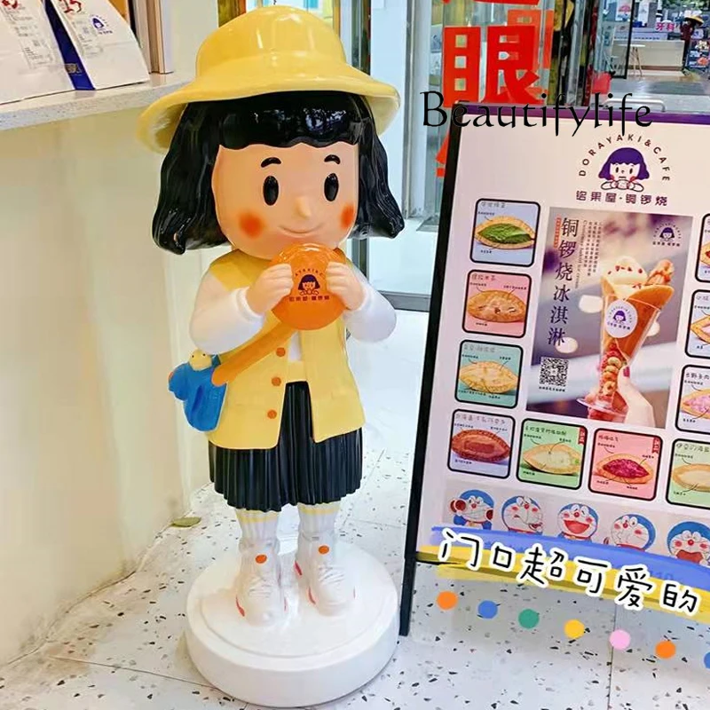 

Causeway burning girl Mingguo house fiberglass sculpture shop entrance decoration floor-to-ceiling ornament