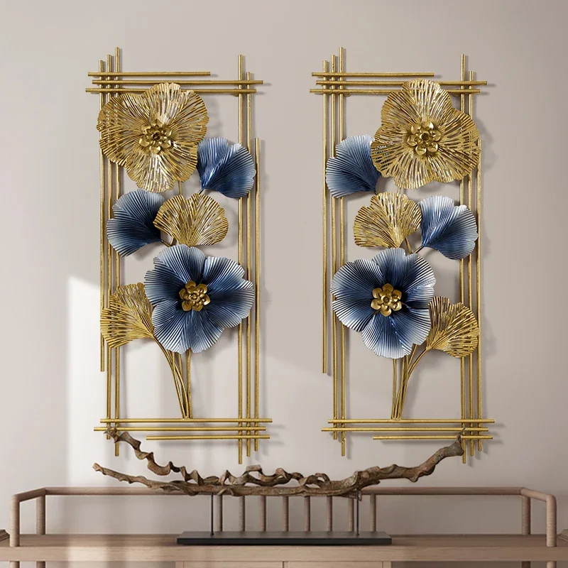 

Modern Luxury Wrought Iron Flower Wall Mural Lobby Hall Cafe Wall Sticker Decoration Home Background Wall Hanging Accessories