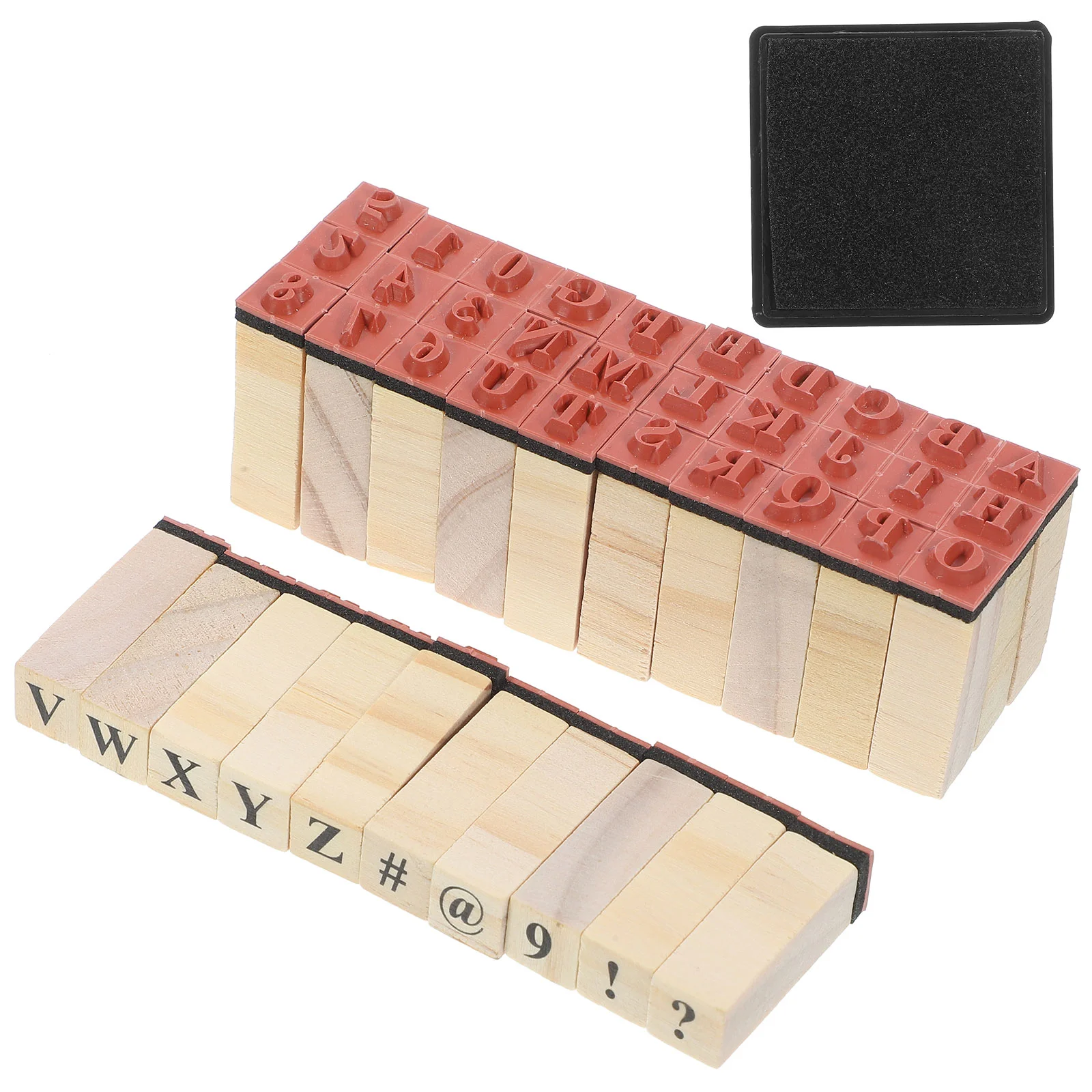 

40pcs Wooden DIY Stamps Decorative Alphabet Stamps Set Multi-function Vintage Wooden Stampers