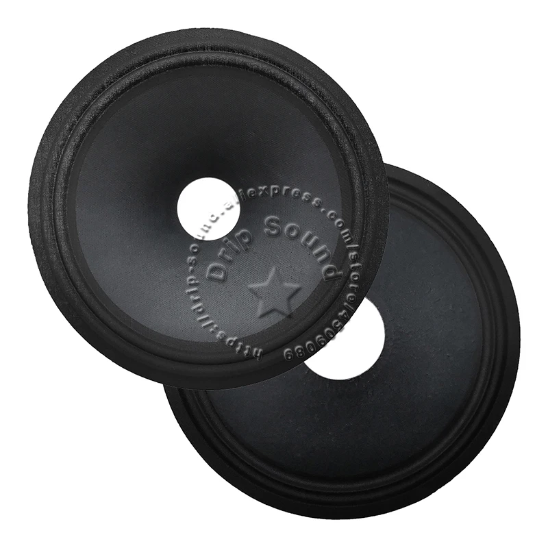 10" inch 245mm 49.5mm Core Speaker Cone Paper Basin Woofer Drum Paper 2-Ring Cloth Edge Trumper Bass Repair Parts #Black1