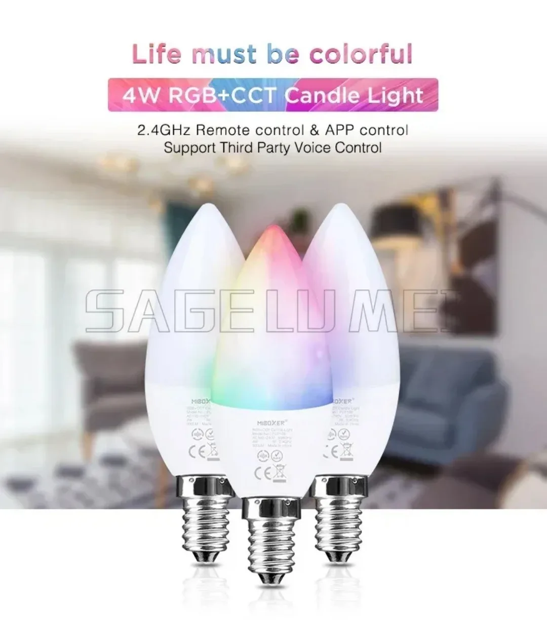 FUT012/013/014/017/019/103-111 4 واط 5 واط 6 واط 9 واط 12 واط Miboxer 2.4 جرام Led لمبة E27 Led مصباح RGB + CCT Led مصباح لاسلكي واي فاي التحكم عن بعد #3