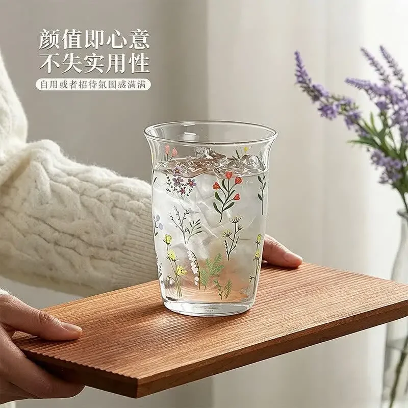 DSA high borosilicate glass random cup household high value milk  juice cup beverage water  girls coffee