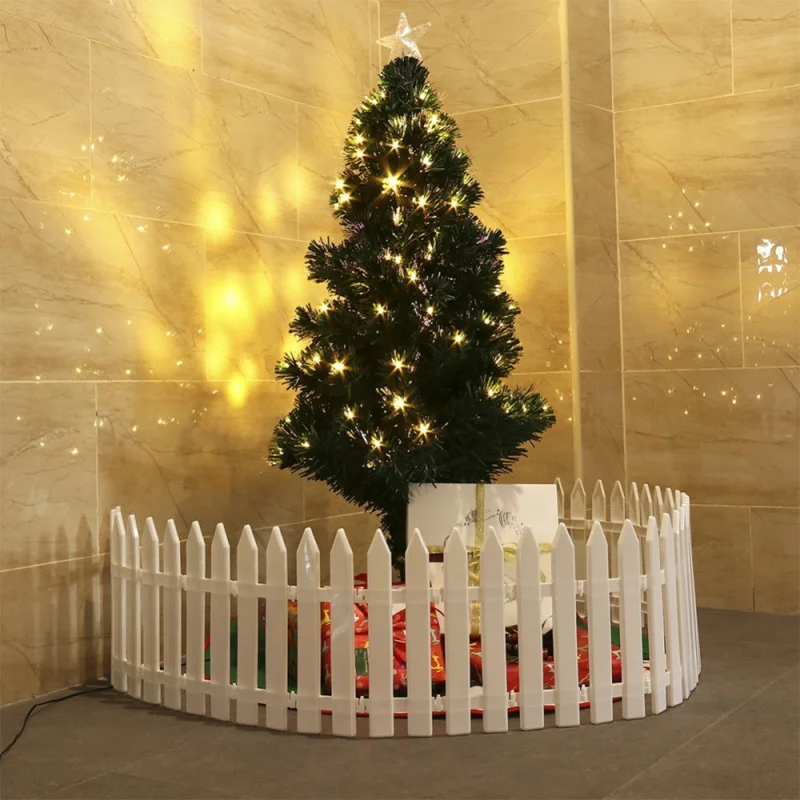 White Plastic Fence Christmas Xmas Tree Gate Wedding Party Decoration Indoor Garden Border and Dog Cat Christmas Tree Protector