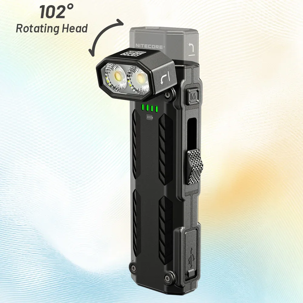 

Оптовая продажа NITECORE EDC09, 1600 люмен, высокий CRI, 3 цветовые температуры, светодиодный вращающийся фонарик с регулируемым углом, перезаряжаемый фонарик EDC