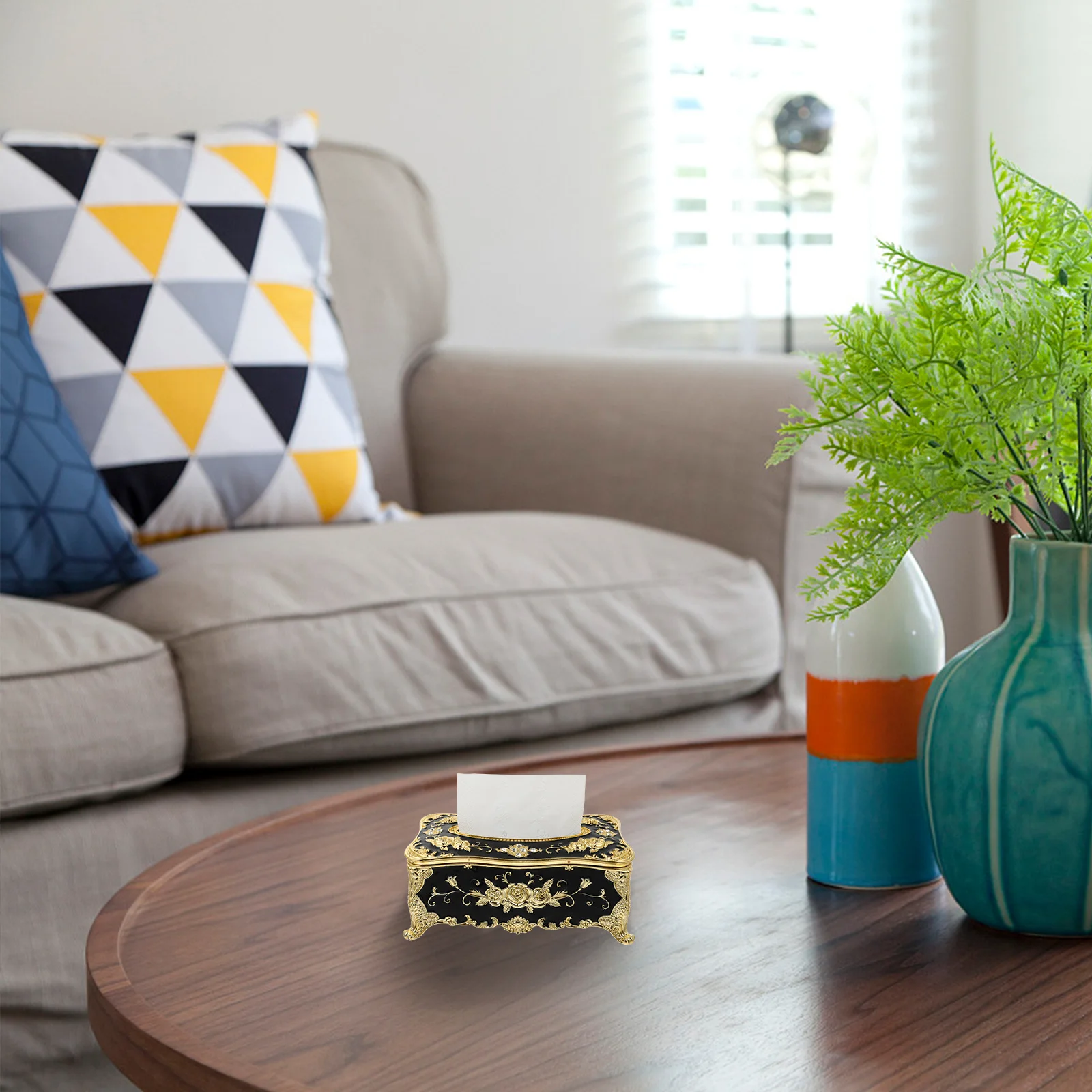 

1pc Acrylic Tissue Box European Style Vintage Napkin Storage Holder For Home Office Desk Decor Living Room Desktop Container