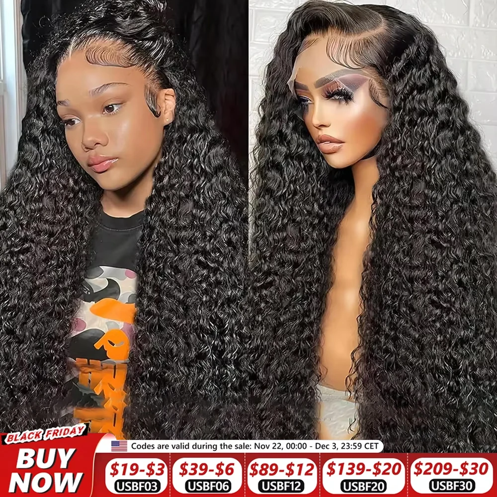 300 Density 13x4 HD Transparent Lace Front Wig Human Hair  Wavy Wavy 13x6 Deep Wave Frontal Wigs Human Hair Remy Water Wave Wig